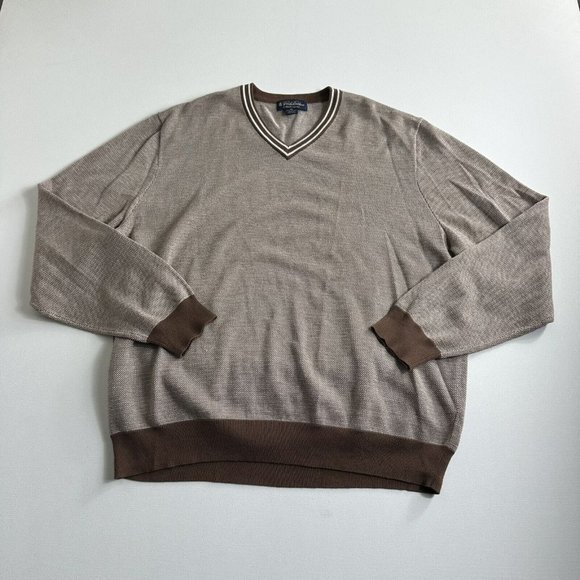 Brooks Brothers Men's Sweater Pullover Size XL V-Neck 100%‎ Supima Cotton Casual - Picture 1 of 8